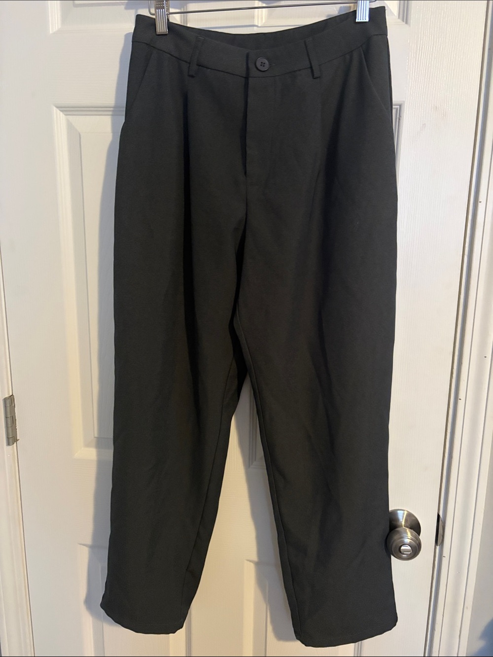 Women’s Dark Gray Pleated Dress Pants - Classic Straight Fit